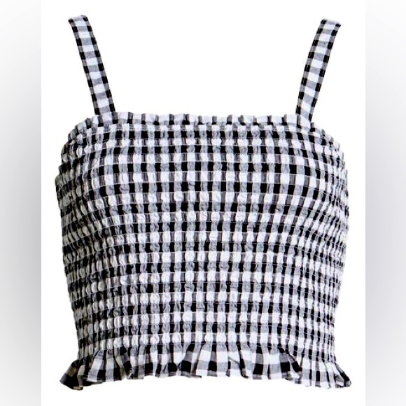 bp Tops - #494 NWT! BP NORDSTROM Black White Gingham Crop Tank